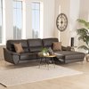 Baxton Studio Townsend Modern Brown Full Leather Sectional Sofa with Right Facing Chaise 223-13124-ZORO